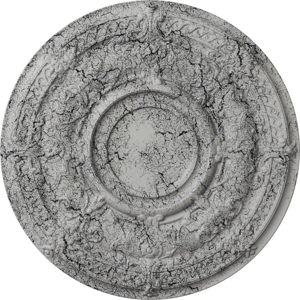 Ekena Millwork Dauphine Ceiling Medallion (Canopies up to 13 1/4"), 33 7/8"OD x 1 3/8"P, Ultra Pure White Crackle CM33DAUWC - main